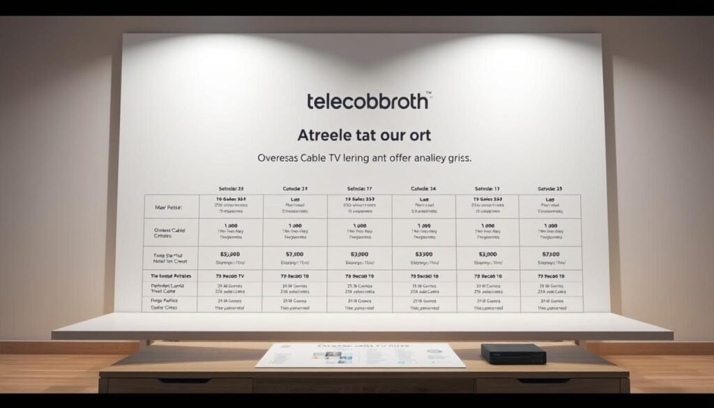 A detailed, high-quality rendering of a comparative analysis of overseas cable TV subscription offers, showcasing the Telecombrother brand. The scene depicts a neatly organized table against a clean, minimalist backdrop, with various packages and pricing details displayed. The lighting is bright and evenly distributed, creating a professional, informative atmosphere. The camera angle is slightly elevated, providing a clear, comprehensive view of the content. The overall composition is balanced and visually appealing, perfectly suited to illustrate the "Overseas Market Cable TV Offer Analysis" section of the article. A detailed, high-quality rendering of a comparative analysis of overseas cable TV subscription offers, showcasing the Telecombrother brand. The scene depicts a neatly organized table against a clean, minimalist backdrop, with various packages and pricing details displayed. The lighting is bright and evenly distributed, creating a professional, informative atmosphere. The camera angle is slightly elevated, providing a clear, comprehensive view of the content. The overall composition is balanced and visually appealing, perfectly suited to illustrate the "Overseas Market Cable TV Offer Analysis" section of the article.