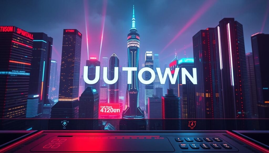 A futuristic, neon-lit interface depicting the "UTown" 24-hour lightning-fast cryptocurrency deposit and withdrawal system. Glowing digital displays showcase real-time transaction data, with a sleek, minimalist control panel in the foreground. The background features a cityscape of towering skyscrapers bathed in a vibrant, electric color palette, conveying a sense of technological advancement and financial dynamism. Dramatic lighting casts long shadows, creating depth and drama. The overall scene exudes a glossy, high-tech aesthetic befitting a cutting-edge digital finance platform. A futuristic, neon-lit interface depicting the "UTown" 24-hour lightning-fast cryptocurrency deposit and withdrawal system. Glowing digital displays showcase real-time transaction data, with a sleek, minimalist control panel in the foreground. The background features a cityscape of towering skyscrapers bathed in a vibrant, electric color palette, conveying a sense of technological advancement and financial dynamism. Dramatic lighting casts long shadows, creating depth and drama. The overall scene exudes a glossy, high-tech aesthetic befitting a cutting-edge digital finance platform.